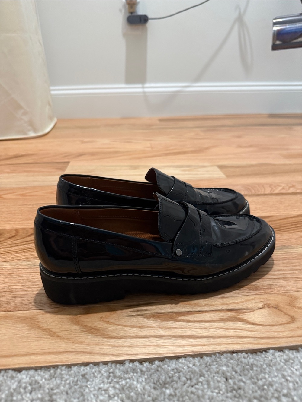 Black Patent Leather Penny Loafers